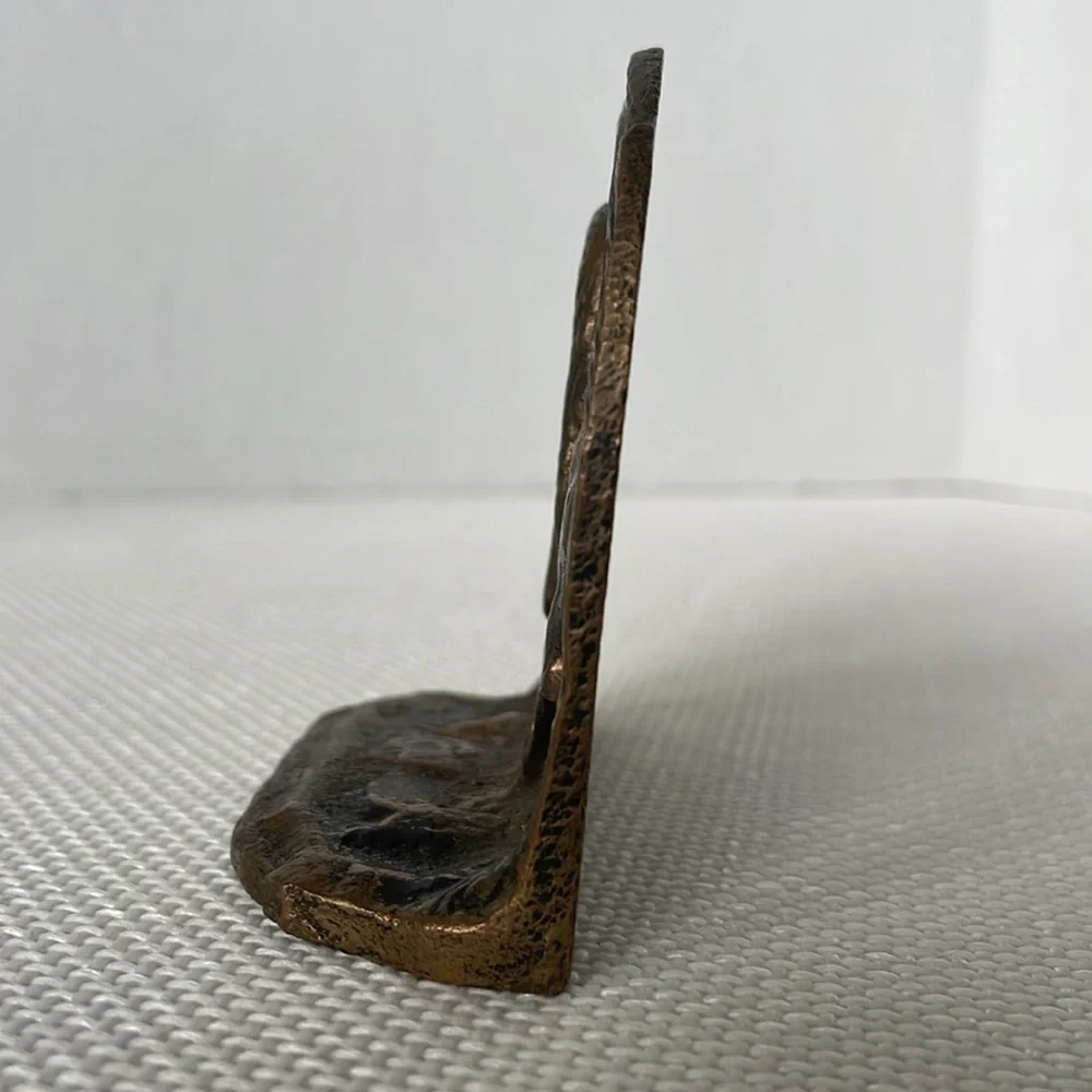 Vintage Dodge Company The End of the Trail Cast Metal Bronze Figural Bookend EUC